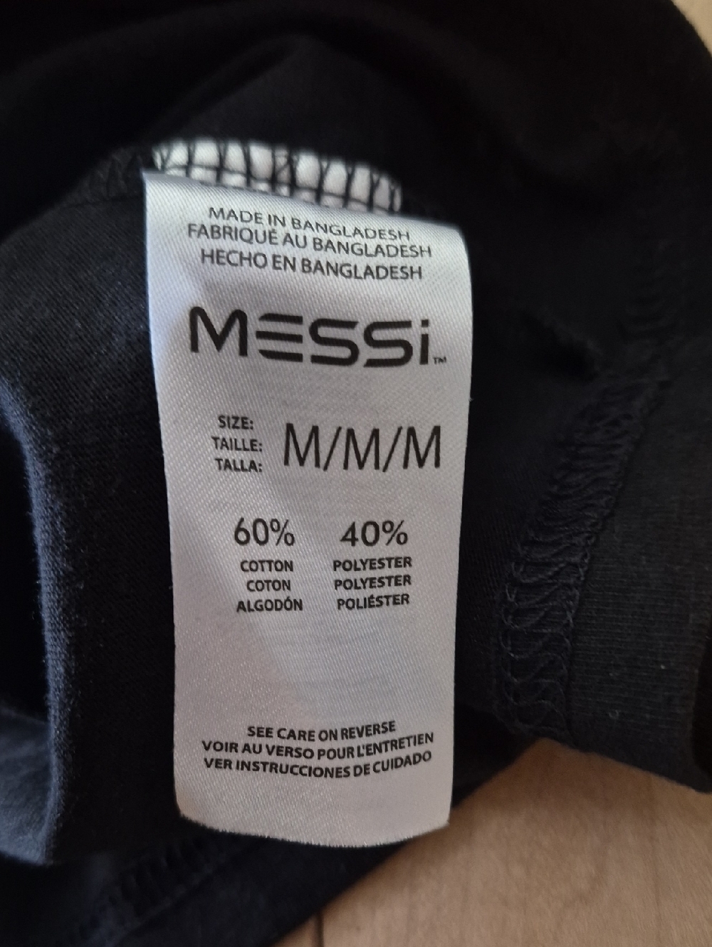 MESSI Men's Size Medium Black Logo Tee with Pink Accent - Picture 3 of 7